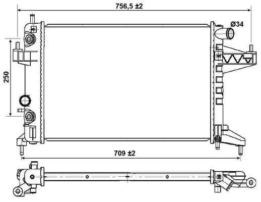 Radiateur moteur (Radiateur de refroidissement) NRF B.V. 53035
