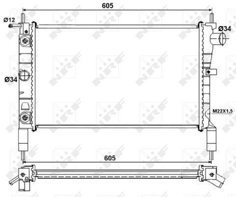 Radiador, refrigeración del motor NRF B.V. ref. 53036