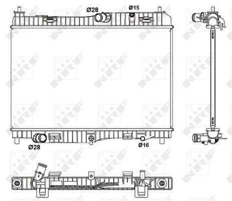 Radiador, refrigeración del motor NRF B.V. ref. 53043
