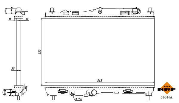 Radiateur moteur (Radiateur de refroidissement) NRF B.V. 53044A