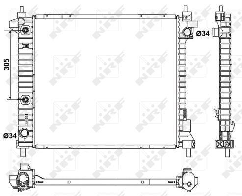 Radiador, refrigeración del motor NRF B.V. ref. 53046