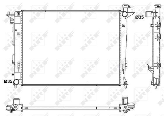 Radiador, refrigeración del motor NRF B.V. ref. 53052