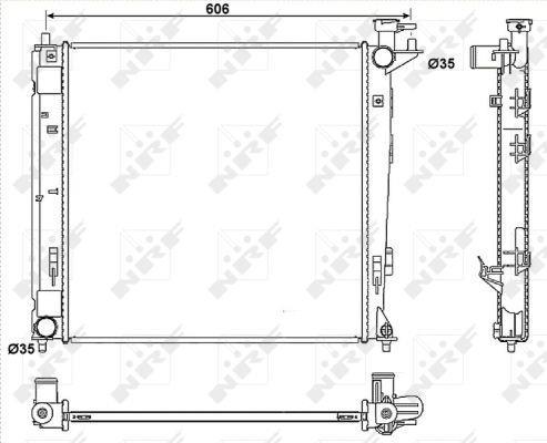 Radiateur moteur (Radiateur de refroidissement) NRF B.V. ref. 53054