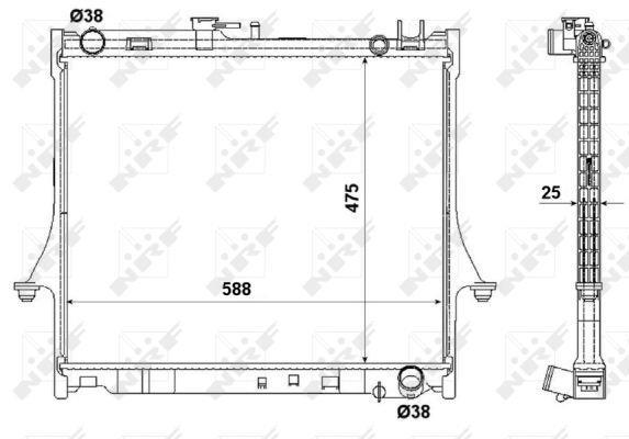 Radiateur moteur (Radiateur de refroidissement) NRF B.V. 53055