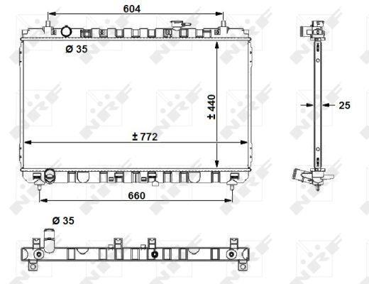 Radiador, refrigeración del motor NRF B.V. ref. 53056