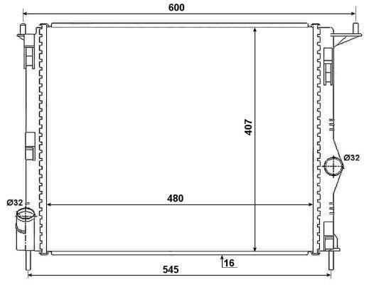 Radiateur moteur (Radiateur de refroidissement) NRF B.V. 53069A