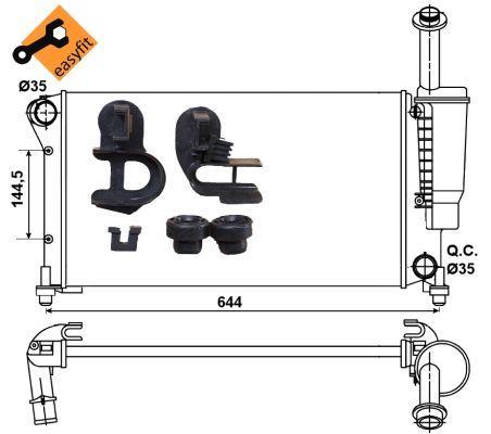 Radiador, refrigeración del motor NRF B.V. ref. 53075