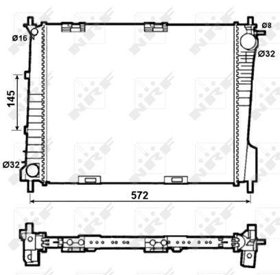Radiador, refrigeración del motor NRF B.V. ref. 53077