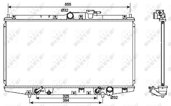 Radiateur moteur (Radiateur de refroidissement) NRF B.V. ref. 53087