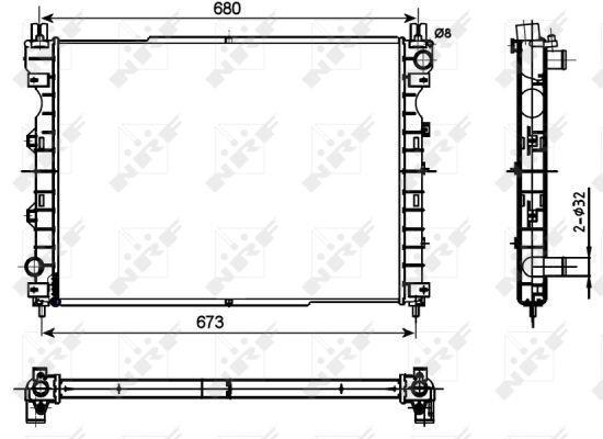 Radiador, refrigeración del motor NRF B.V. ref. 53096