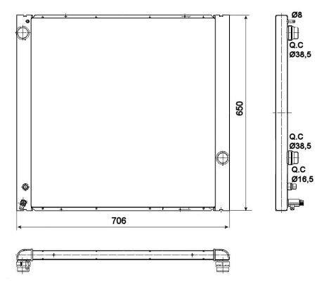 Radiador, refrigeración del motor NRF B.V. ref. 53099