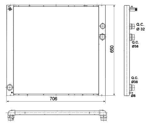 Radiador, refrigeración del motor NRF B.V. ref. 53100