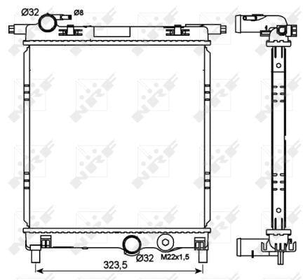 Radiador, refrigeración del motor NRF B.V. ref. 53101