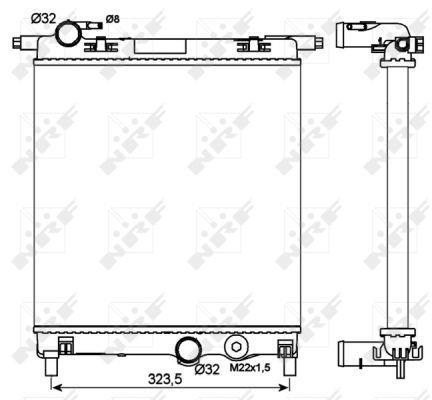 Radiador, refrigeración del motor NRF B.V. ref. 53102