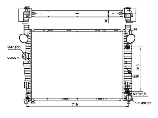 Radiador, refrigeración del motor NRF B.V. ref. 53103