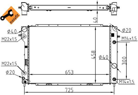 Radiador, refrigeración del motor NRF B.V. ref. 53104