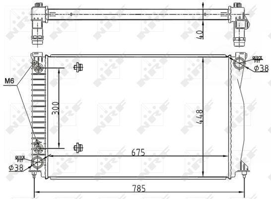 Radiador, refrigeración del motor NRF B.V. ref. 53105