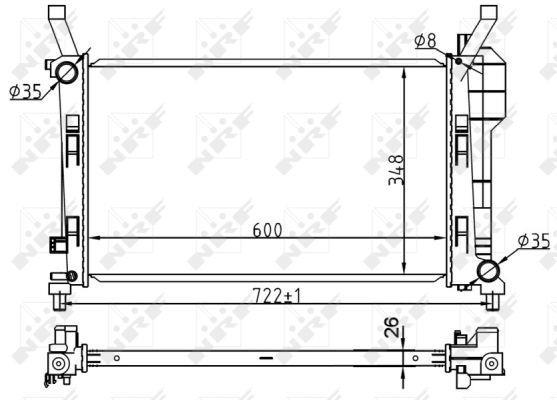 Radiador, refrigeración del motor NRF B.V. ref. 53106