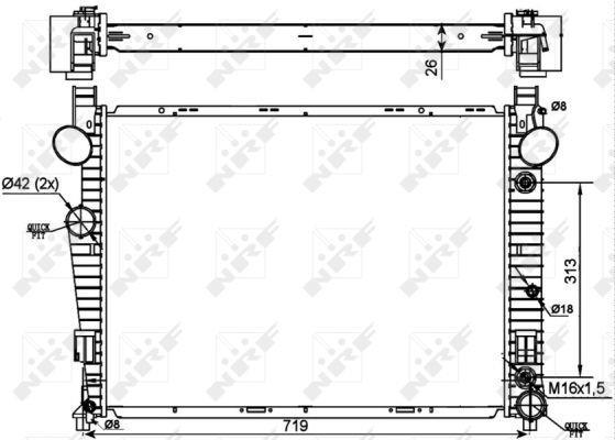 Radiador, refrigeración del motor NRF B.V. ref. 53107