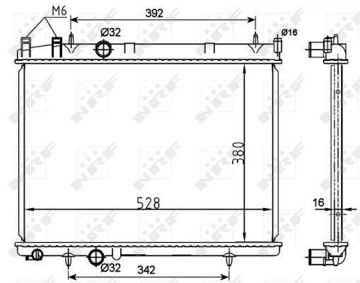 Radiador, refrigeración del motor NRF B.V. ref. 53108