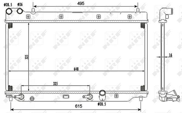 Radiador, refrigeración del motor NRF B.V. ref. 53110