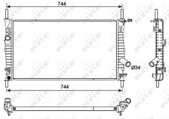Radiador, refrigeración del motor NRF B.V. ref. 53111