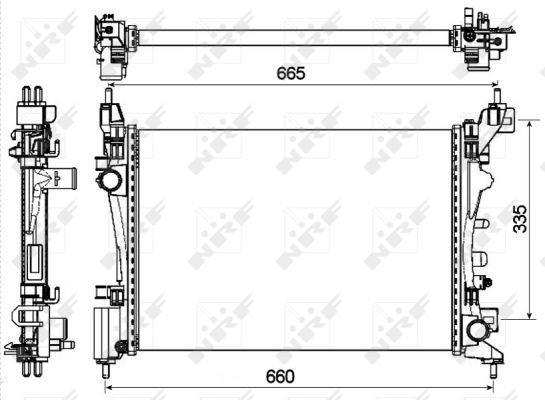 Radiador, refrigeración del motor NRF B.V. ref. 53115