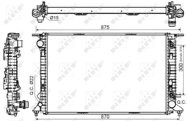 Radiador, refrigeración del motor NRF B.V. ref. 53116