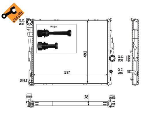 Radiador, refrigeración del motor NRF B.V. ref. 53117