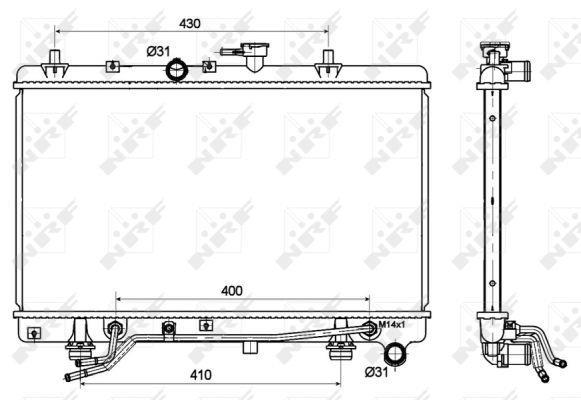Radiador, refrigeración del motor NRF B.V. ref. 53119