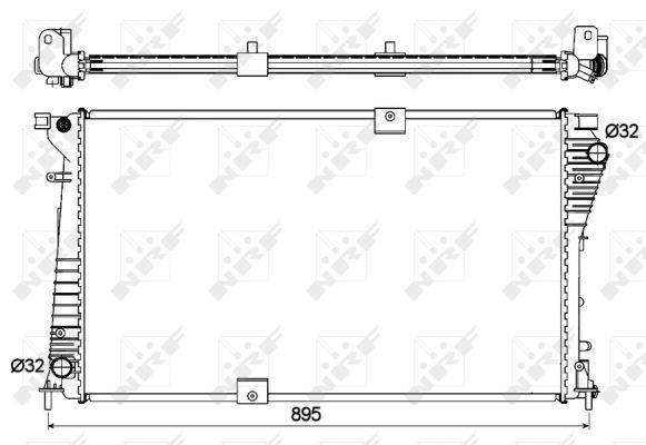 Radiador, refrigeración del motor NRF B.V. ref. 53123