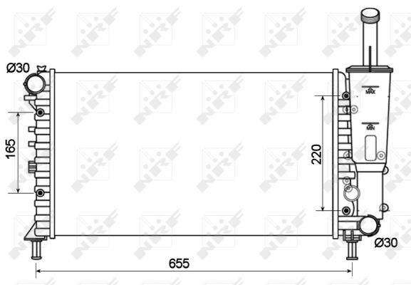 Radiador, refrigeración del motor NRF B.V. ref. 53124