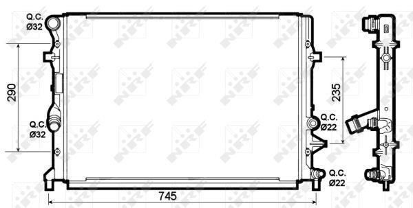 Radiador, refrigeración del motor NRF B.V. ref. 53139