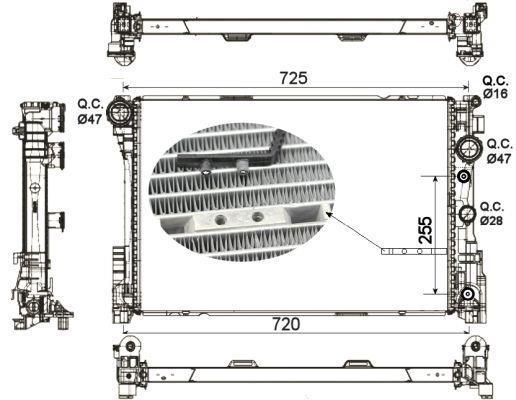 Radiador, refrigeración del motor NRF B.V. ref. 53141