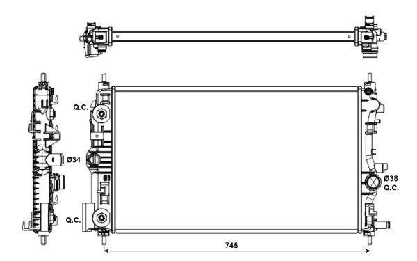 Radiador, refrigeración del motor NRF B.V. ref. 53143