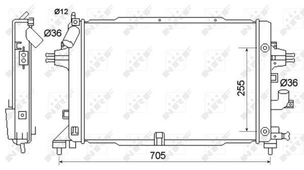 Radiador, refrigeración del motor NRF B.V. ref. 53145