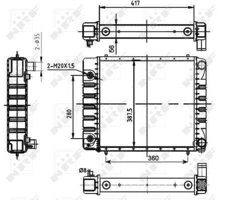 Radiador, refrigeración del motor NRF B.V. ref. 53149
