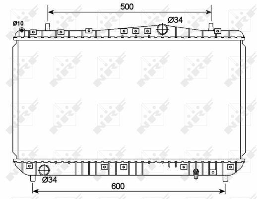 Radiador, refrigeración del motor NRF B.V. ref. 53150