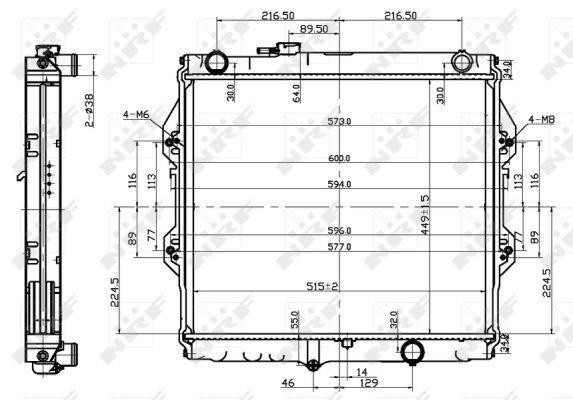 Radiador, refrigeración del motor NRF B.V. ref. 53151