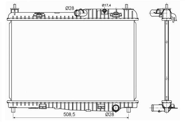 Radiador, refrigeración del motor NRF B.V. ref. 53152