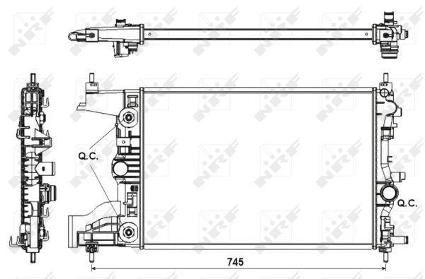 Radiador, refrigeración del motor NRF B.V. ref. 53153