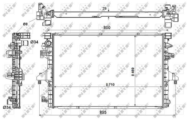 Radiador, refrigeración del motor NRF B.V. ref. 53154