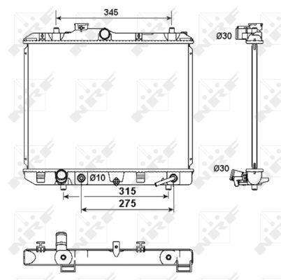 Radiateur moteur (Radiateur de refroidissement) NRF B.V. ref. 53158
