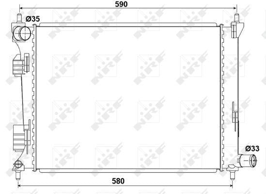 Radiador, refrigeración del motor NRF B.V. ref. 53166
