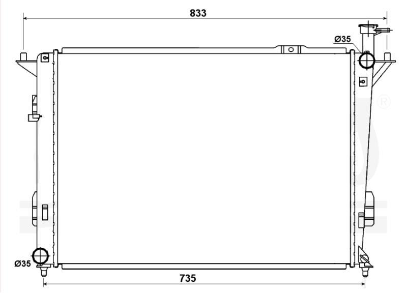 Radiateur moteur (Radiateur de refroidissement) NRF B.V. 53167