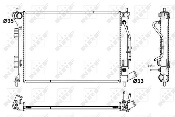 Radiador, refrigeración del motor NRF B.V. ref. 53172