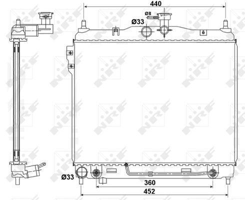 Radiador, refrigeración del motor NRF B.V. ref. 53173