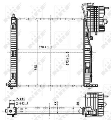 Radiador, refrigeración del motor NRF B.V. ref. 53176