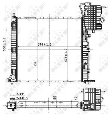 Radiateur moteur (Radiateur de refroidissement) NRF B.V. 53177