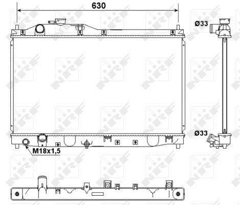 Radiateur moteur (Radiateur de refroidissement) NRF B.V. 53180